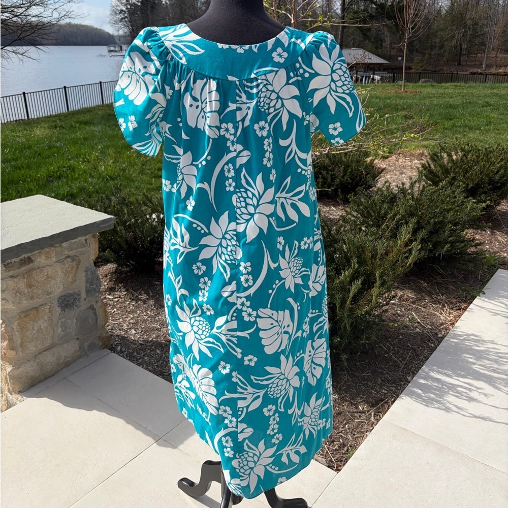 Vintage Hawaiian pineapple dress Shanon Marie made in Hawaii tropical midi M - Picture 2 of 4